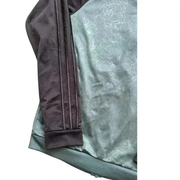 Adidas Women's Embossed Print Climalite Full Zip Track Jacket Teal Carbon M - Picture 4 of 10